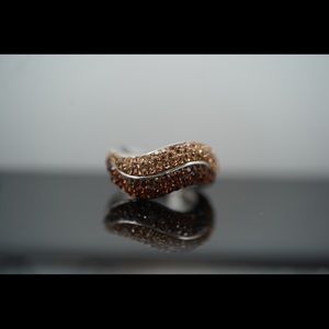 Sterling silver and brown stone ring